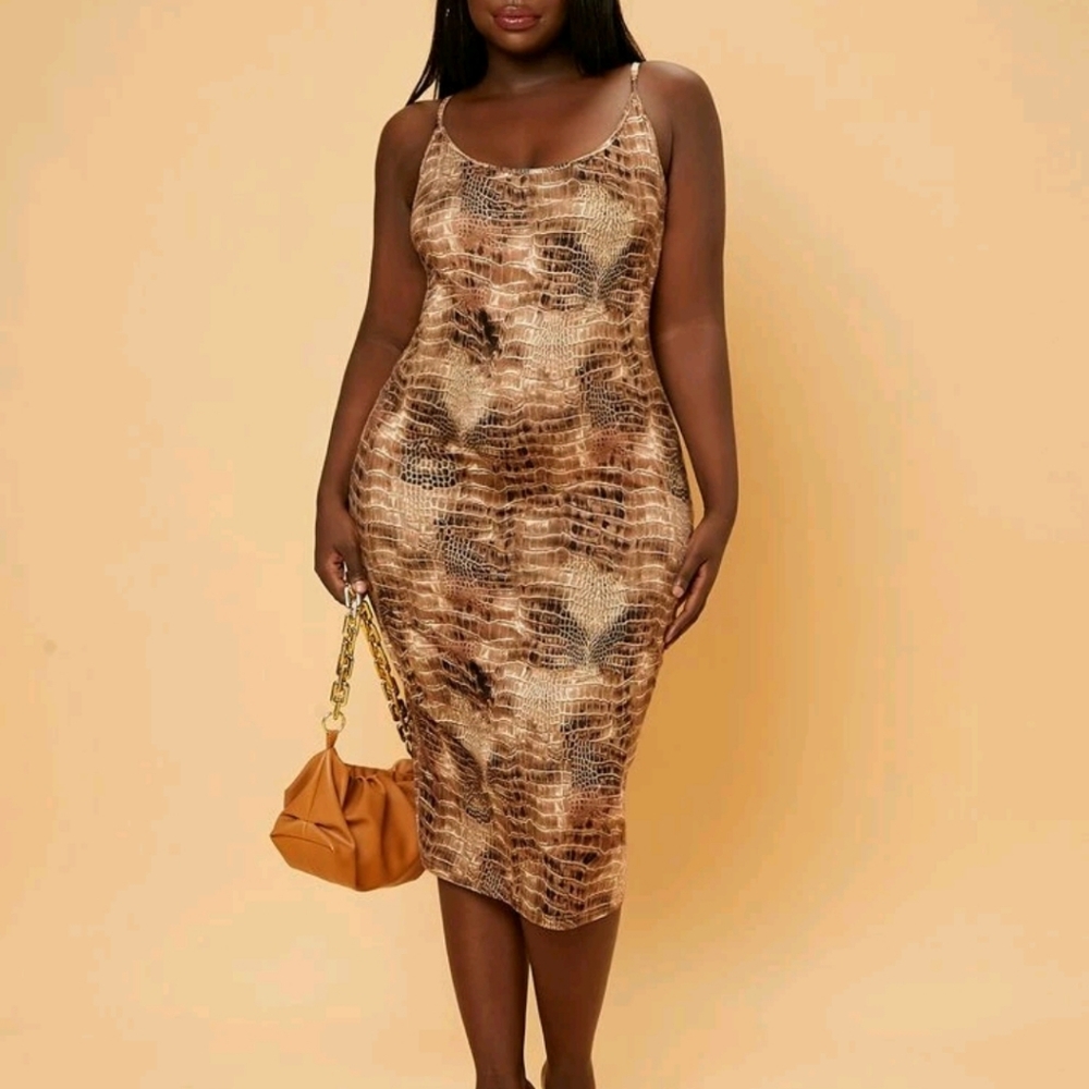 Crocodile Print Cami Dress